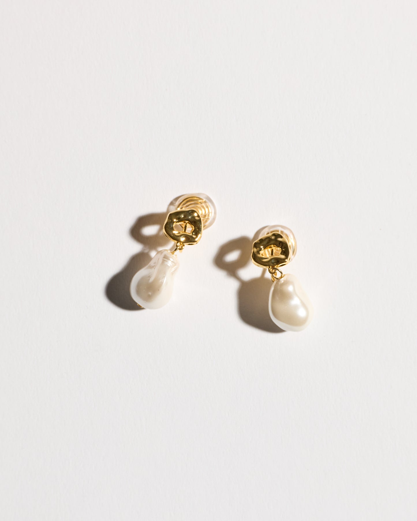 Pearl Teardrop Clip-on Earrings