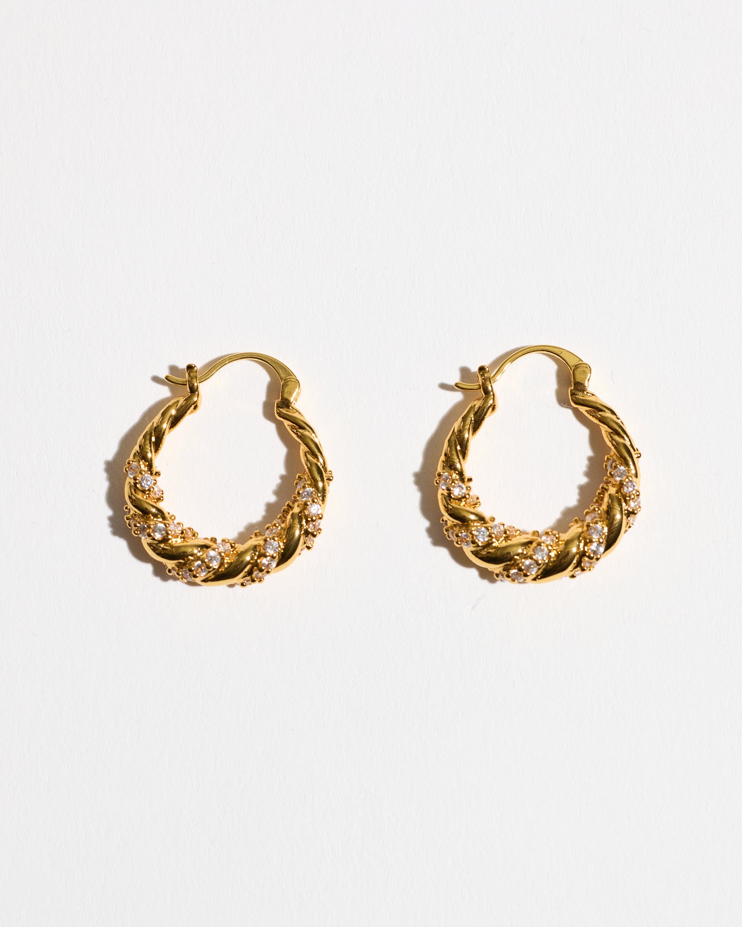 Gold and Diamond Entwined Hoops