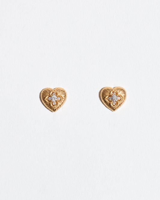 Heart with Ridges Studs