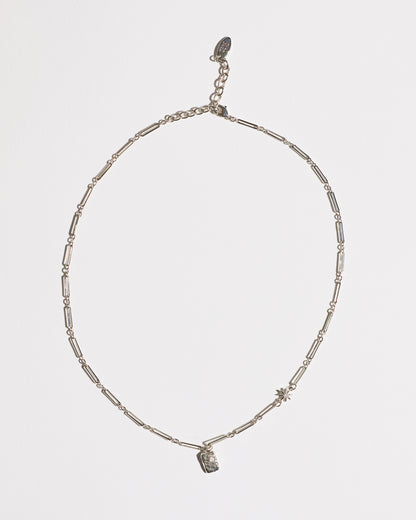 Silver Tag on Chain Necklace