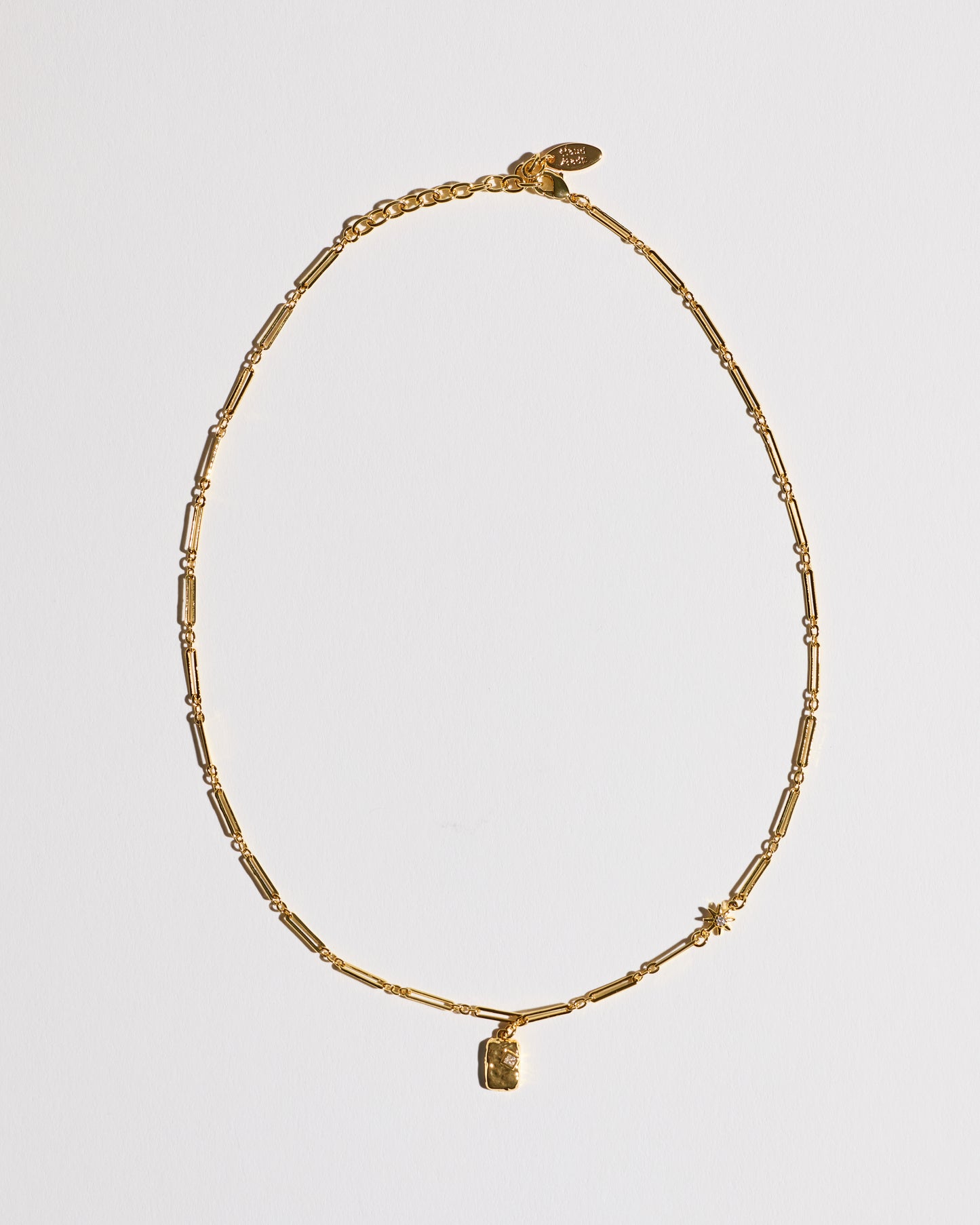 Gold Tag on Chain Necklace