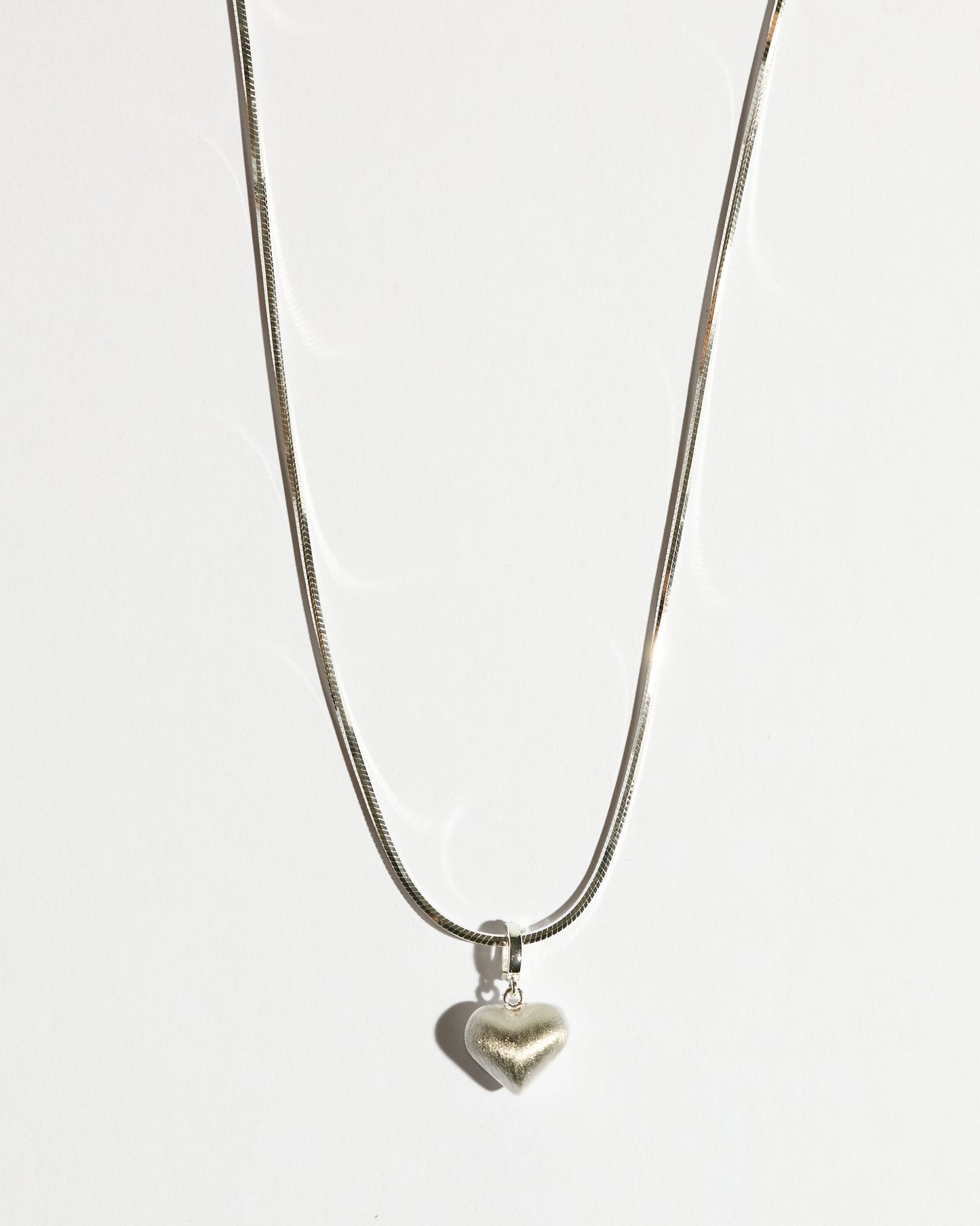 Silver Velvet Heart Necklace