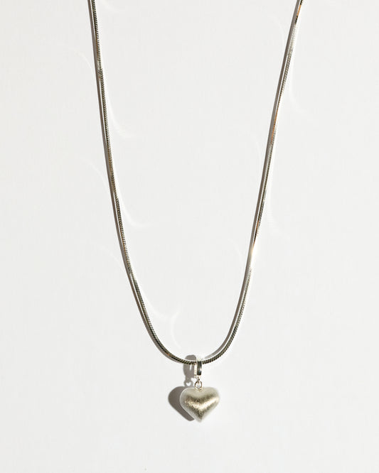 Silver Velvet Heart Necklace