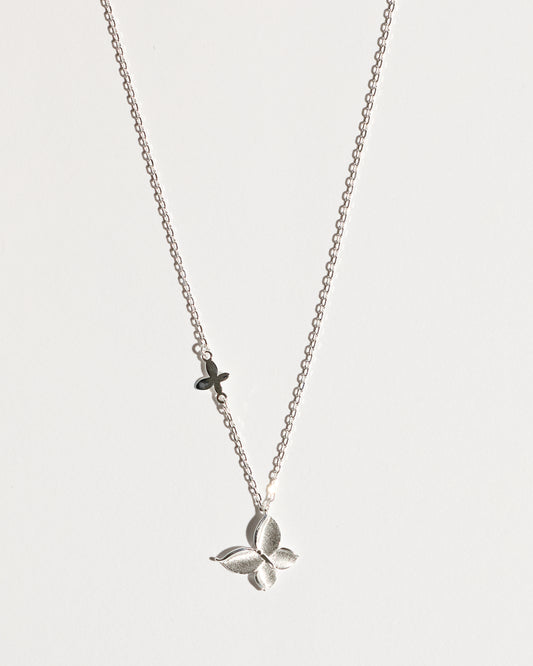 Silver Mirrored Butterflies Necklace