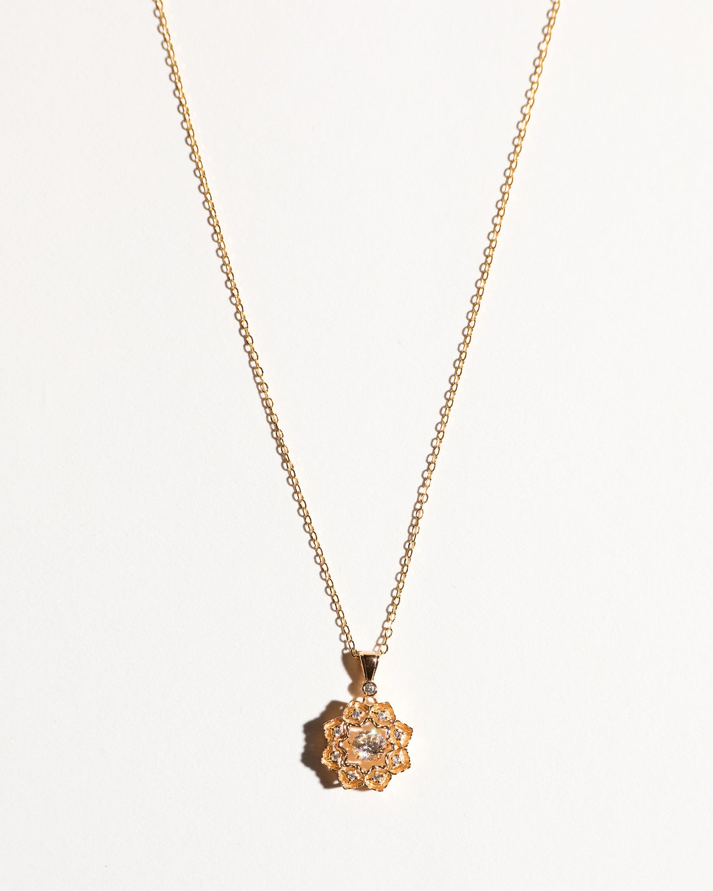 Sunburst with Diamond Ornament Necklace