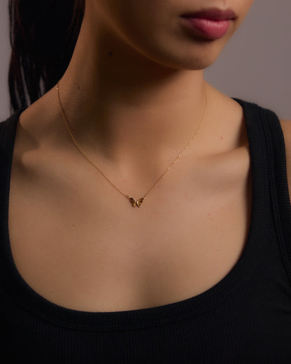 Etched Butterfly Necklace