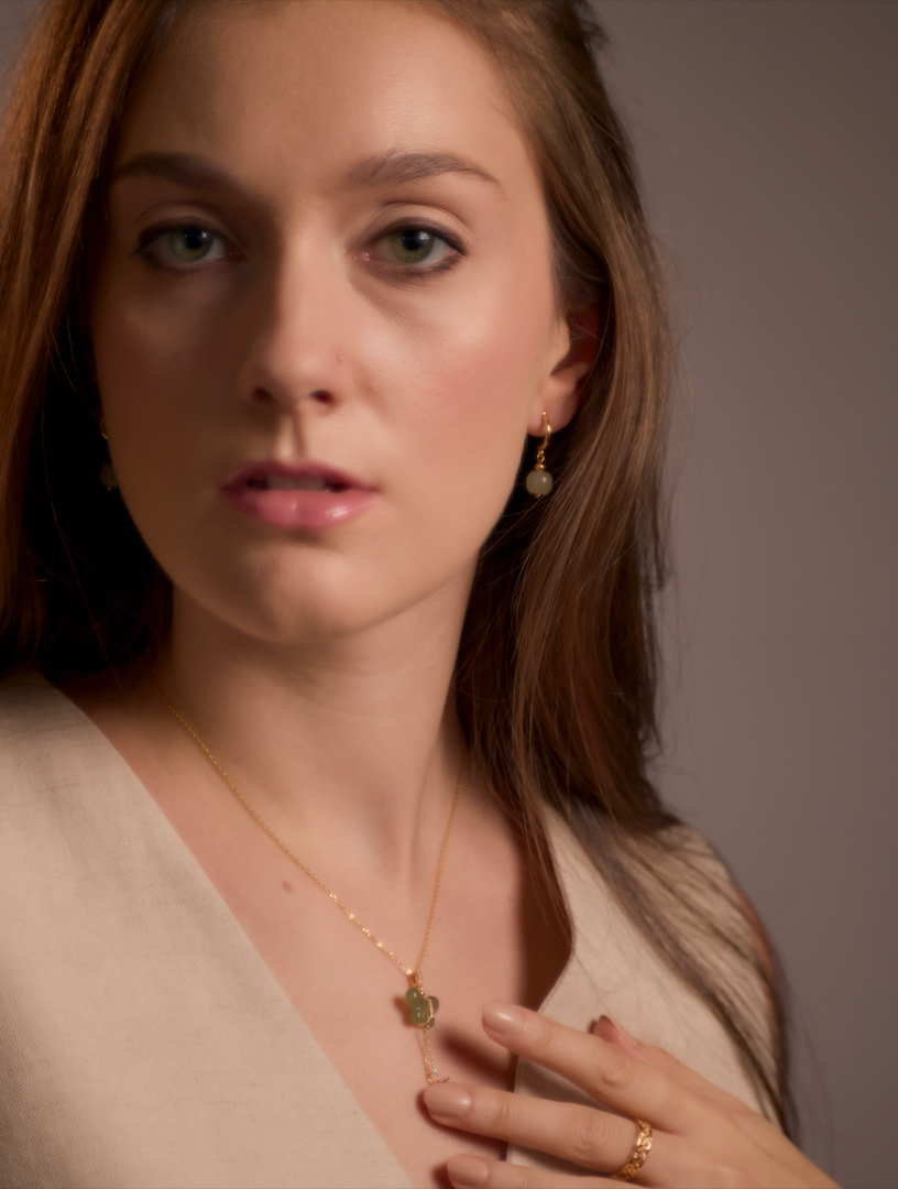 Jade Butterfly Necklace with Diamond Tendrils