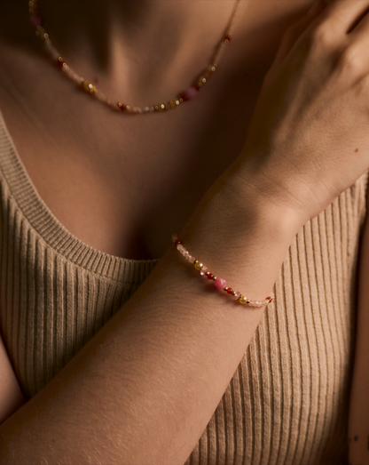 Strawberry Cloud Beaded Bracelet