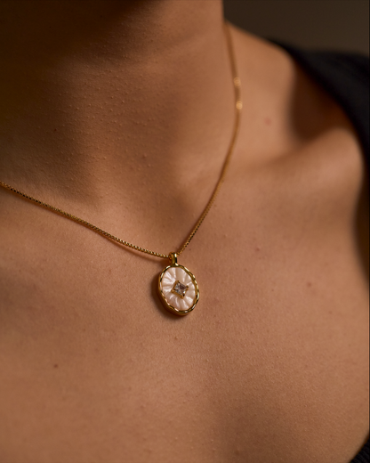 Mother-of-Pearl Diamond Necklace