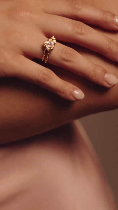 Rose Quartz Heart Ring